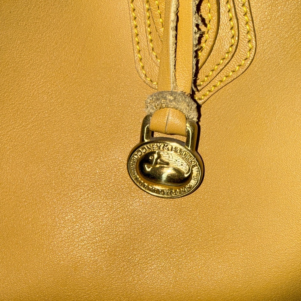 Dooney Bourke Mustard Yellow Leather Shoulder Bag - Women's Crossbody - Picture 2 of 9